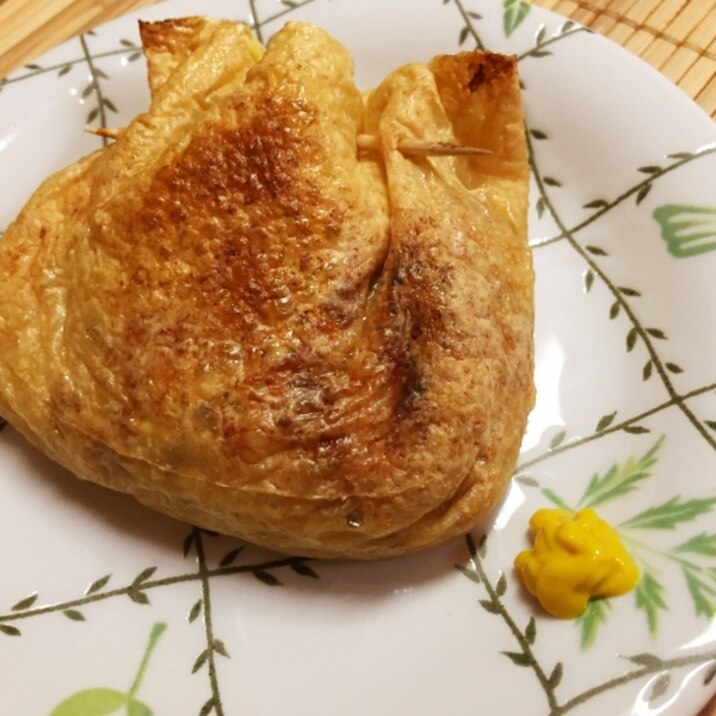 中に味付け納豆たっぷり！納豆きんちゃく